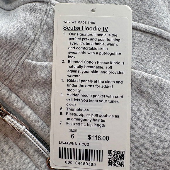 Lululemon Scuba Hoodie 6 Heather Gray - Picture 7 of 10